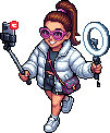The Influencer, a streamer with a selfie stick and a ring light