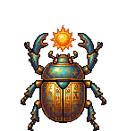 The Scarab Sovereign, a golden sun-scarab